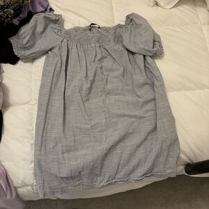 Zara strapless casual blue/white dress L